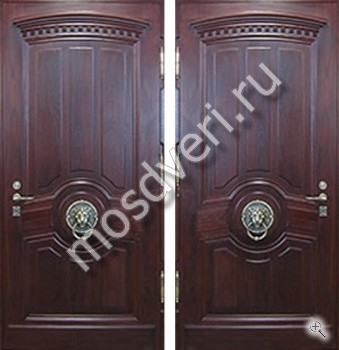 Элитная парадная дверь из массива дуба цвета махогон - купить от производителя Мосдвери Элитная парадная дверь из массива дуба цвета махогон